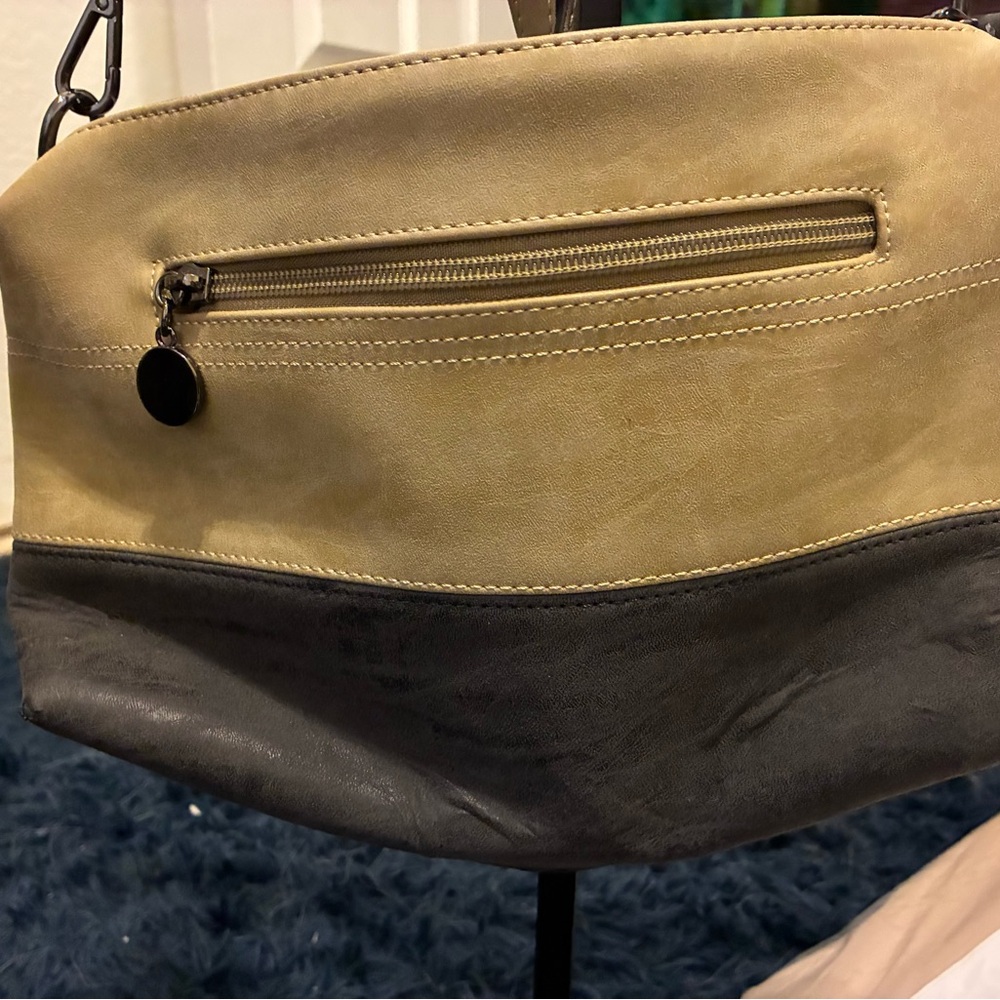 Stone & Co Leather Tan and Black Crossbody